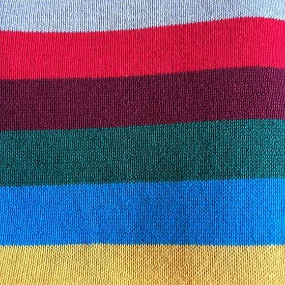 Gap Kids Striped Multi Color Crewneck Sweater Red Blue Yellow Youth Sz XL (12) - Picture 7 of 13